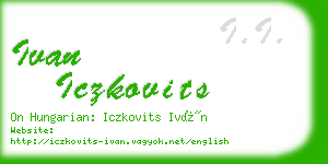 ivan iczkovits business card